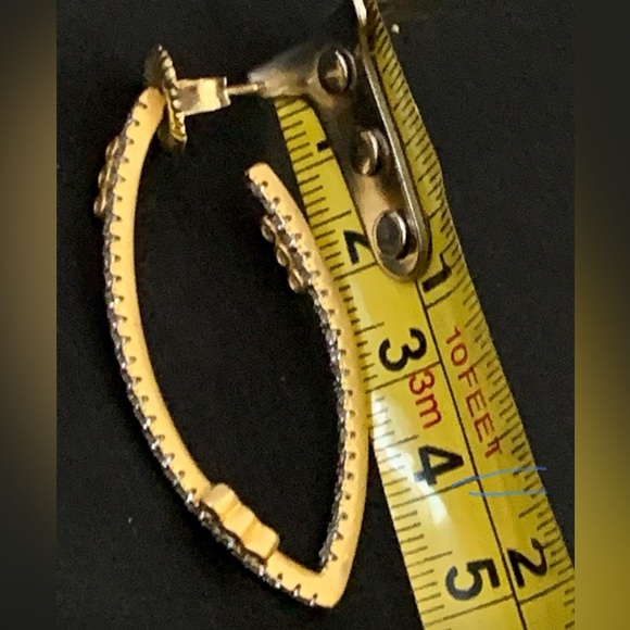 Freida Rothman Authentic Pavé Disc Oval Hoop Earrings - Picture 9 of 10